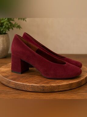 Bella Vita Burgundy Suede Leather Pumps | Size 10 | Block Heel Elegance | NWOT